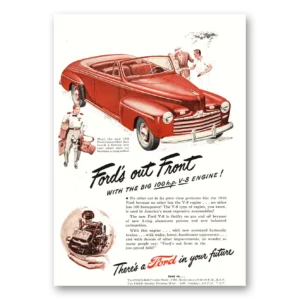 1946 Ford Convertible Print Ad | Big 100hp