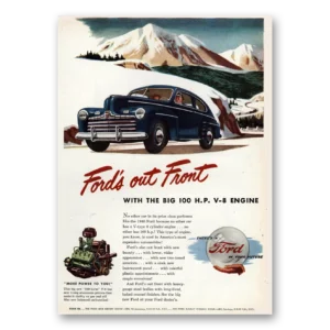 1946 Ford Print Ad | Big 100hp