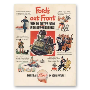 1946 Ford Motor Company Print Ad | V8 Engine