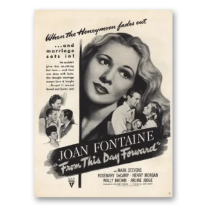 1946 From This Day Forward Movie Promo Print Ad | Joan Fontaine