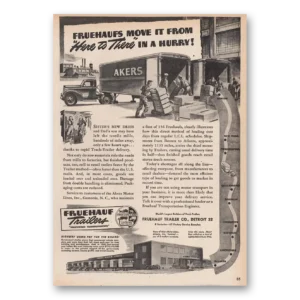 1946 Fruehauf Trailer Print Ad | Akers
