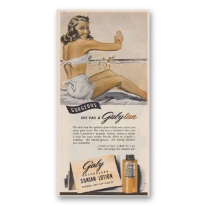 1946 Gaby Suntan Lotion Print Ad | Gorgeous