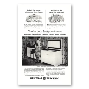 1947 General Electric Freezer Print Ad | Ge Lucky Smart