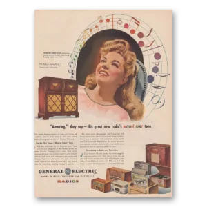 1946 General Electric Radio Print Ad | Amazing They Say