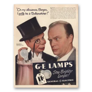 1946 GE Lamps Print Ad | Edgar Bergen