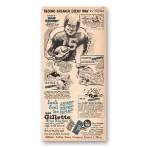 1946 Gillette Blue Blades Print Ad | Steve Van Buren