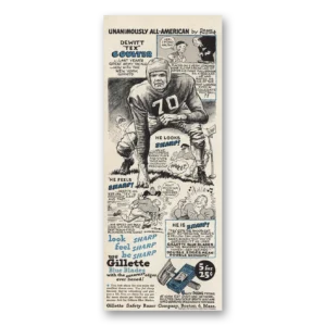 1946 Gillette Blue Blades Print Ad | Dewitt Tex Coulter