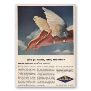 1946 Goodyear Tires Print Ad | Go Faster
