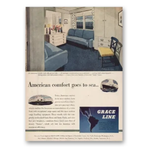 1946 Grace Line Print Ad | American Comfort
