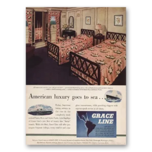 1946 Grace Line Print Ad | Staterooms Outside