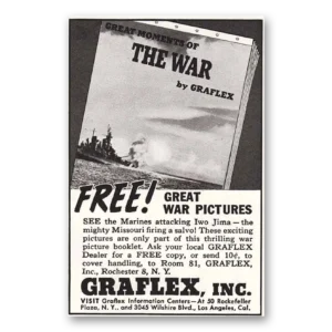 1946 Graflex Cameras Print Ad | War Pictures