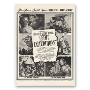 1946 Great Expectations Movie Promo Print Ad | John Mills