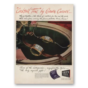 1946 Gruen Watch Curvex Print Ad | Cocktail Time
