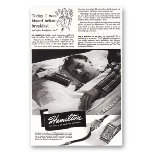 1946 Hamilton Watch Print Ad | I Was Kissed