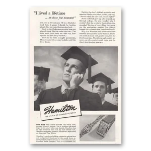 1946 Hamilton Watch Print Ad | Graduate
