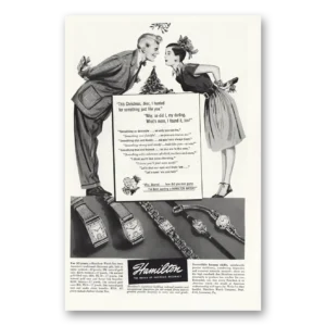 1946 Hamilton Watch Print Ad | Christmas