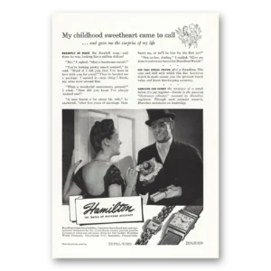 1946 Hamilton Watch Print Ad | Sweetheart