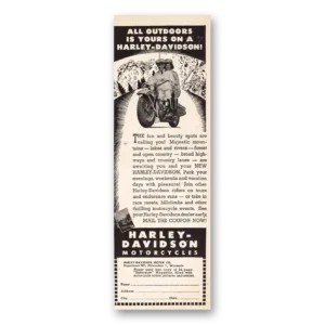 1946 Harley Davidson Print Ad | All Outdoors