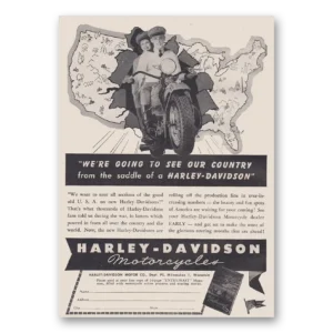 1946 Harley Davidson Print Ad | Our Country