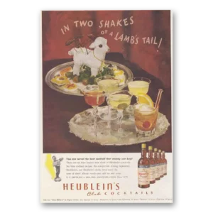 1946 Heublein Cocktails Print Ad | Two Shakes Lambs