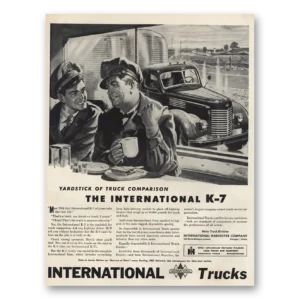 1946 International Trucks Print Ad | K7 Yardstick