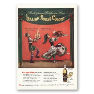 1946 Italian Swiss Colony Print Ad | Happy Holiday
