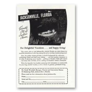 1946 Jacksonville Florida Print Ad | Friendly City
