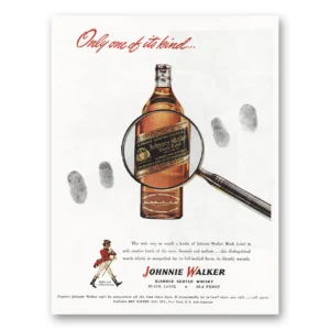 1946 Johnnie Walker Print Ad | Only One Of Its Kind