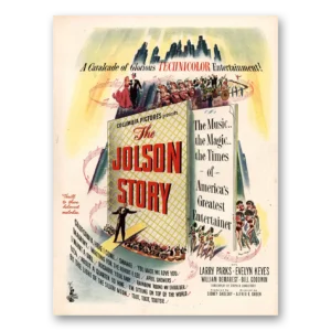 1946 The Jolson Story Movie Promo Print Ad | Music Magic