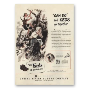 1946 Keds Shoes Print Ad | Can Do Keds