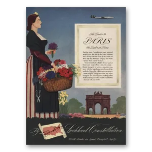 1946 Lockheed Constellation Print Ad | Constellation Paris