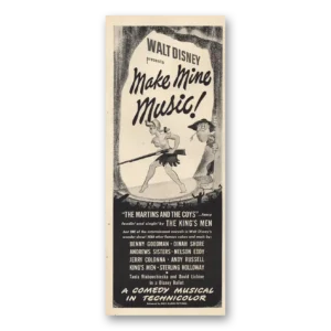 1946 Make Mine Music Movie Promo Print Ad | Disney