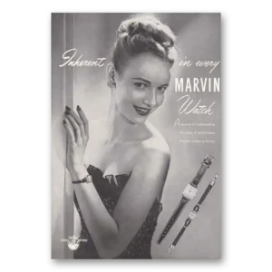 1946 Marvin Watches Print Ad | Inherent