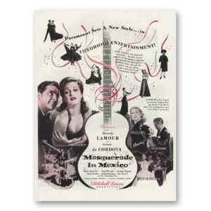 1946 Masquerade in Mexico Movie Promo Print Ad | Dorothy Lamour