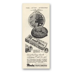 1946 Meadors Peanut Brittle Print Ad | Deep South