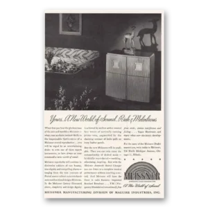 1946 Meissner Radio Phonograph Print Ad | Rich Melodious