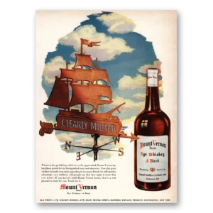 1946 Mount Vernon Whiskey Print Ad | Clearly Milder