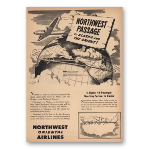 1946 Northwest Airlines Print Ad | Passage Alaska