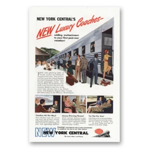 1946 New York Central Print Ad | Luxury Coaches