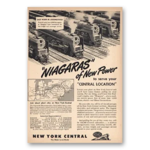 1946 New York Central Print Ad | Niagaras Power