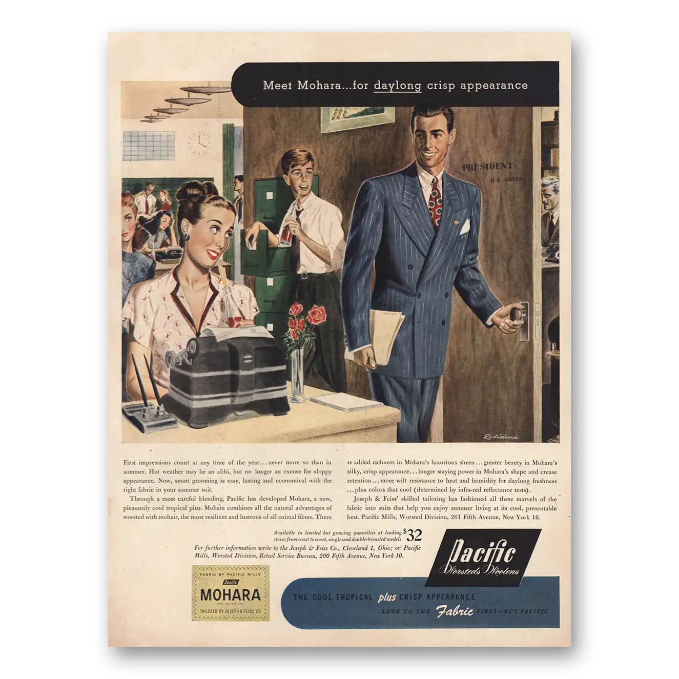1946 Pacific Fashion Print Ad | Mohara Daylong