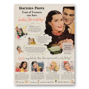 1946 Palmolive Soap Print Ad | Lovelier Skin