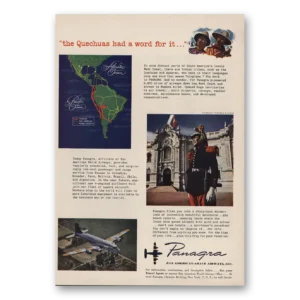 1946 Panagra Airlines Print Ad | Quechuas