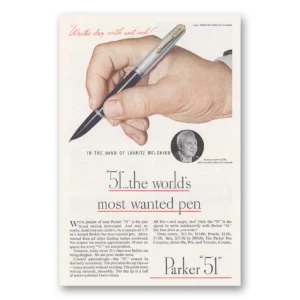 1946 Parker 51 Pen Print Ad | Lauritz Melchior