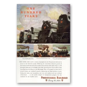 1946 Pennsylvania Railroad Print Ad | One Hundred Years