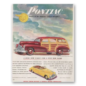 1946 Pontiac Station Wagon Print Ad | Silver Streaks
