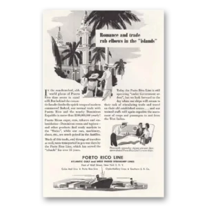 1946 Porto Rico Line Print Ad | Romance