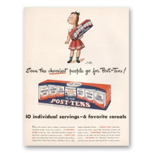 1946 Post Tens Cereal Print Ad | Choosiest People