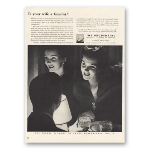 1946 Prudential Insurance Print Ad | Wife Gemini