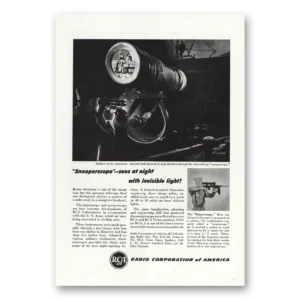 1946 RCA Snooperscope Print Ad | Sees Night